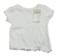 Biele rebrované crop tričko Primark