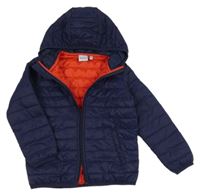 Tmavomodrá šušťáková prešívaná lehce zateplená bunda s kapucňou Impidimpi