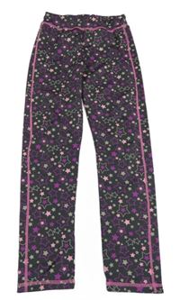 Šedo-fialovo-růžové sportovní legíny s hvězdami Topolino