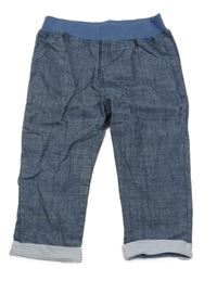 Tmavomodré lehké cuff rifle s úpletovým pasem St. Bernard