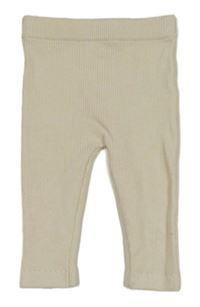 Smetanové žebrované úpletové legíny F&F