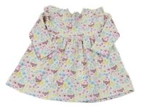 Bílo-barevné květované šaty s liškami Dunnes Stores