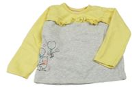 Sivo-žltá mikina s Medvídkem Pú Disney