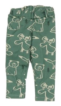 Zelené legíny so zvieratkami