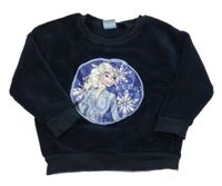 Tmavomodrá plyšová mikina s Elsou Disney