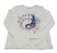 Nové - Bílé triko s potiskem - Jin a jang Primark