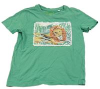 Zelené tričko s obrázkem z flitrů C&A