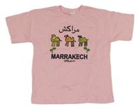 Svetloružové tričko s velbloudy