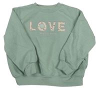 Svetlozelená mikina s nápisom H&M