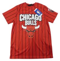 Nové - Červeno-černé pruhované sportovní tričko - Chicago bulls Primark