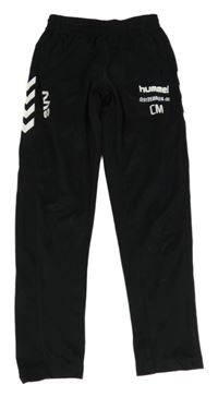 Černé sportovní tepláky s nápisy Hummel
