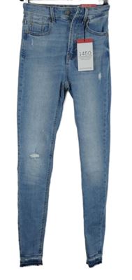 Nové - Dámské světlemodré skinny rifle s prošoupáním Stradivarius vel. 32