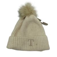 Nové - Dámska smotanová pletená čapica s brmbolcom Primark