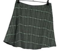 Dámska čierno-zeleno-biela kockovaná pletená sukňa