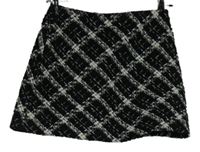 Dámska čierno-biela kockovaná pletená sukňa Zara