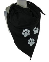 Dámský černý šátek so stopami