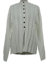 Dámský bílý vzorovaný propínací svetr Shein 