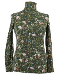 Dámské khaki květované triko s rolákem Zara 