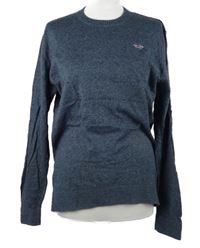 Pánský tmavomodrý melírovaný svetr Hollister 