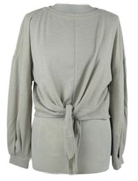 Dámská béžová crop halenka s uzlem H&M