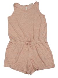 Svetloružový trblietavý melírovaný kraťasový overal H&M