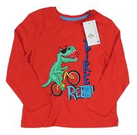 Červené triko s dinosaurem Primark