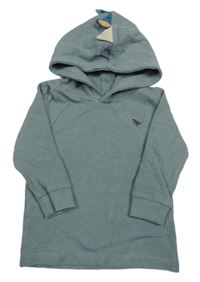 Modrošedé žebrované triko s dinem a kapucí Next