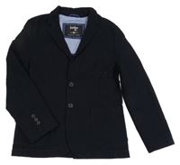 Tmavomodré plátěné sako 