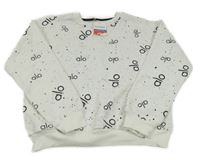 Nové - Biela bodkovaná á mikina s nápismi