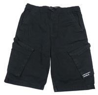 Černé plátěné cargo kraťasy Denim Co.