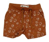Rezavé bavlněné kraťasy s mušlemi 