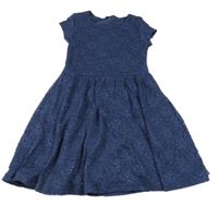 Tmavomodré krajkované šaty Tu