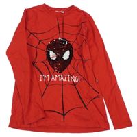 Červené triko se Spidermanem a flitry