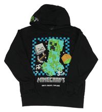 Černá mikina s Minecraftem a kapucí 