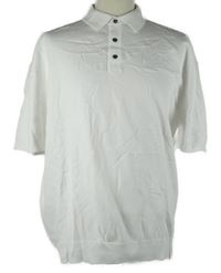 Nové - Pánske biele polo pletené tričko Next