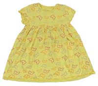 Žlté bavlnené šaty s motýly Primark