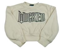 Smotanová crop mikina s nápisom