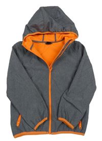 Šedá softshellová bunda s neonovými zipy a kapucí Y.F.K.