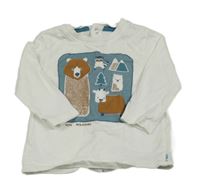 Bílé triko s medvědy 