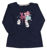 Tmavomodrá tepláková tunika s obrázkem Kiki&Koko