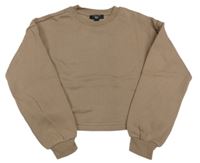 Hnedá crop mikina New Look