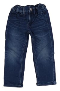 Tmavomodré teplákové slim rifle H&M