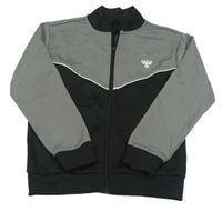 Šedo-černá propínací mikina Hummel