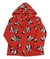 Červená prepínaci fleecová prepínaci mikina s Minnie a kapucňou George