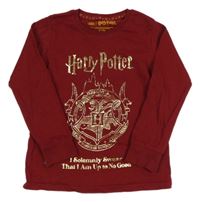Vínové pyžamové triko s potiskem - Harry Potter