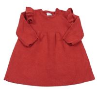 Červené pletené šaty s volánikmi F&F