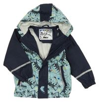 Světle-tmavomodrá nepromokavá bunda s topánkami a kapucňou Lupilu