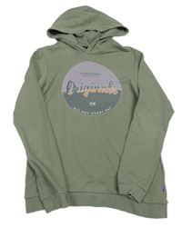 Khaki mikna s nápisom a kapucňou Jack & Jones vel.176