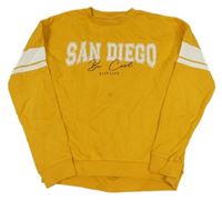 Pomerančová mikina s nápisom