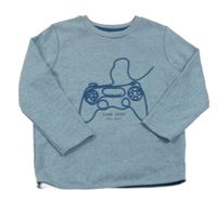 Svetlomodrá melírovaná mikina s ovladačem George